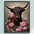 thumbnail image 3 of Hilo de bordar de algodón ecológico completo, Kit de punto de cruz con estampado de vaca, 11CT, 40x50cm, 3 of 9