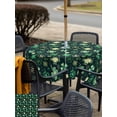 thumbnail image 4 of St. Patrick's Day Outdoor Tablecloth - 54x54 Inch Square Dining Table Cover, Dark Green Lucky Shamrock Leaves Spring Waterproof Outdoor Table Cloth with Umbrella Hole & Zipper for Picnic/Patio/Party, 4 of 7