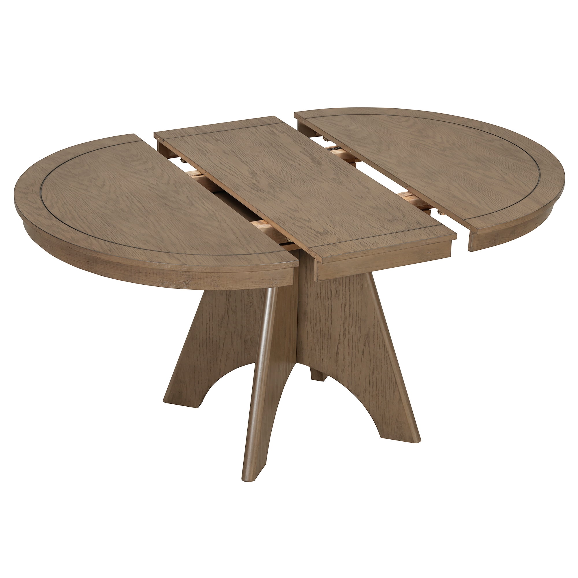 Euroco Round Dining Table Set for 4-6, 42in-58in Extendable Kitchen Table Set with 4 Upholstered Chairs and Crossed Legs, 5 Piece Wood Oval Dining Set for Small Space,Espresso