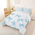 thumbnail image 2 of Erosebridal Blue Starfish Bow Knot Queen Comforter Set 3pcs for Girls,Ocean Theme Princess Bow Bedding Comforter Set for Teens Adults,Breathable Home Decor, 2 of 6