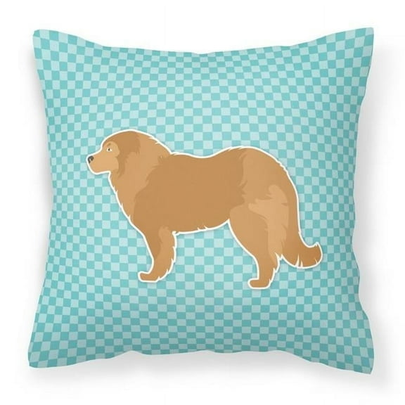 Carolines Treasures BB3725PW1818 Caucasian Shepherd Dog Checkerboard Blue Fabric Decorative Pillow