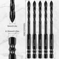 thumbnail image 3 of CIVG 10pcs Concrete Drill Bit Set 5mm Alloy Masonry Drill Bit Set Stable Carbide Tipped Tile Drill Bit Cross Head 1/4 Hex Shank Drilling Hole Bit for Concrete Cement Brick Wood, 3 of 10