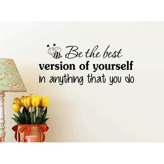 #2 Be The Best Version of Yourself 23 X 10 Vinyl Wall Quote Decal Sticker Sports Team Decal Art Decor Motivational Inspirational Jordan Lettering Curry Inspired