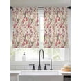 thumbnail image 2 of Pink Beige Flowers Sheer Curtains 54 Inch Length 2 Panels Set Window Treatments, Spring Floral Elegant Pastoral Rustic Rod Pocket Semi Curtains for Living Room/Bedroom/Kitchen Décor, 104"W x 54"L, 2 of 7