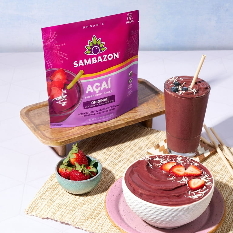 Sambazon Organic Original Acai Superfruit Packs for Smoothies and
