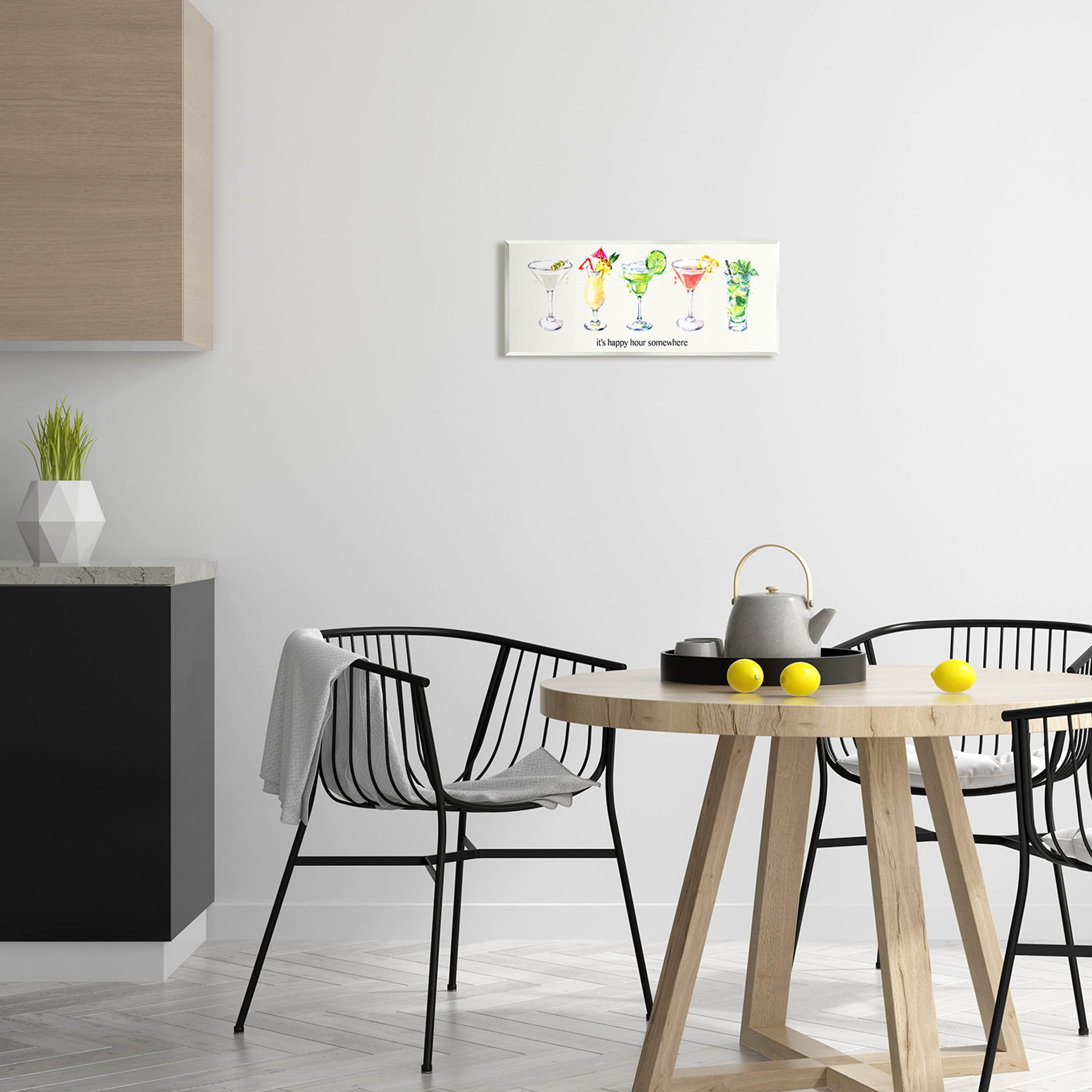 Happy Hour Somewhere Cocktails Food & Beverage Graphic Art Unframed Art Print Wall Art
