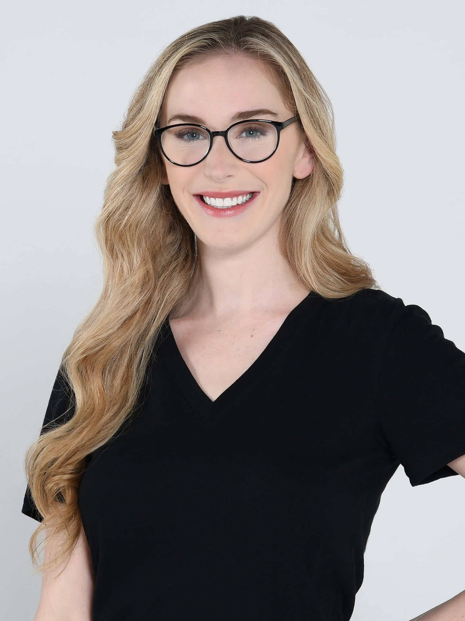 Foster Grant Black Round Reading Glasses
