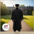 thumbnail image 4 of CLERKMANS Deluxe Doctoral Graduation Gown with Tam, Unisex, Gown & 6 Sided Tam, 4 of 7