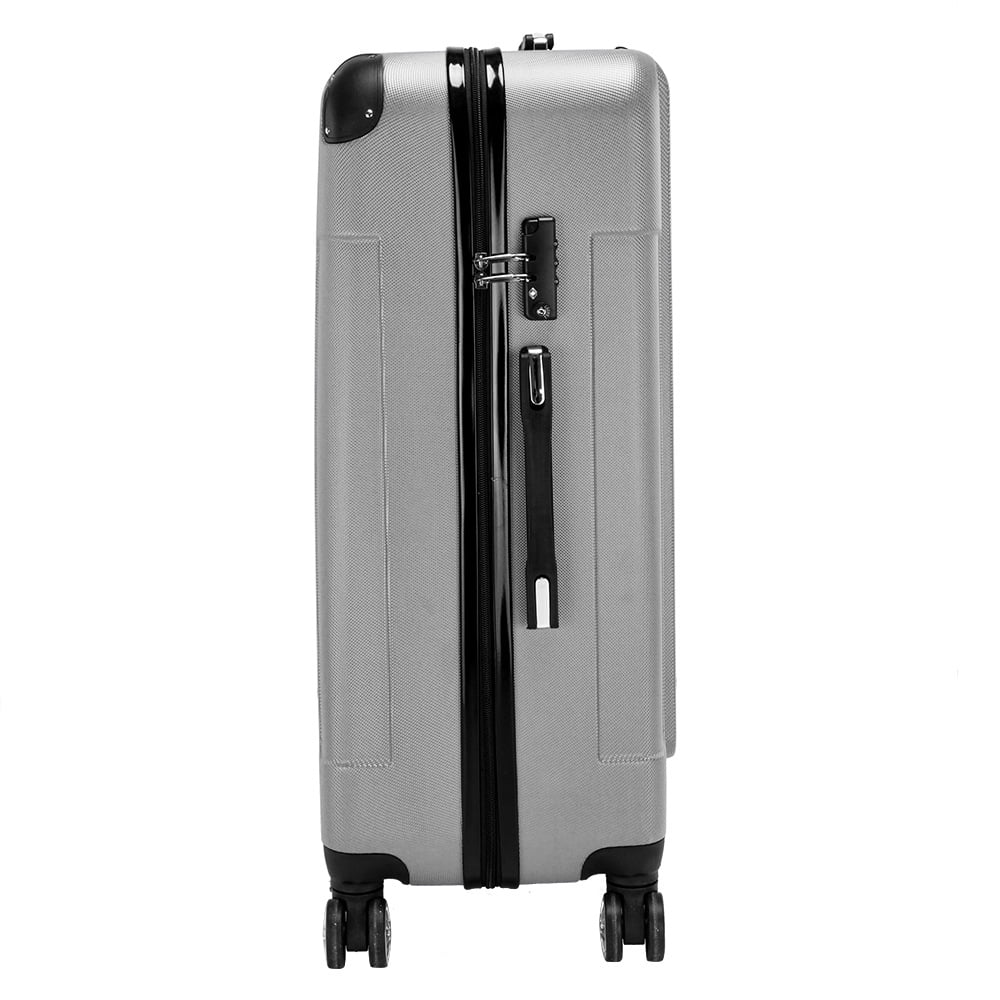 3 Piece Set, Suitcase Spinner Luggage Sets ABS Trolley Case Lightweight Durable Suitcase Double Wheels Suitcase Carry-On Luggage Suitcases TSA Lock 20/24/28 Inch (Gray)
