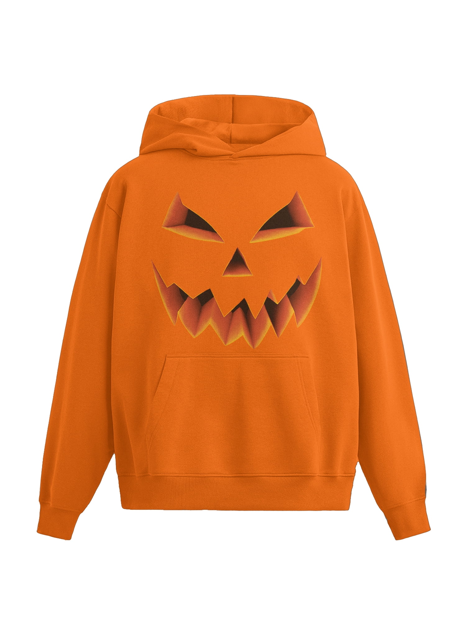 Halloween Oversized Fit Jack O'Lantern Pumpkin Graphic Fleece Hoodie Sweatshirt, Men's Sizes XS-4XLT