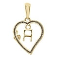 thumbnail image 4 of 10K Yellow Gold Diamond Heart Pendant Dangling Initial R Cut Out Charm 0.10 Ct., 4 of 6