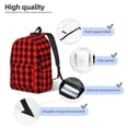 thumbnail image 3 of Fotbe Retro red and Black Houndstooth Mochila de Lona con Estampado, Mochila Duradera, Mochila Versátil de Alta Calidad, Mochila Compacta Vintage-Small, 3 of 5