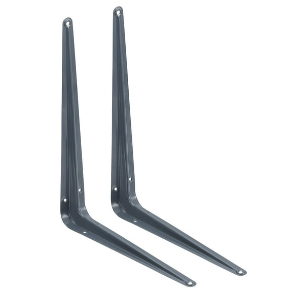 Uxcell Shelf Brackets 10 x 12 Inch, 2 Pack Iron Metal Floating Shelf Bracket Wall Corner Angle Shelving Bracket for Wall Hanging Shelves, Wood Boards, Dark Gray