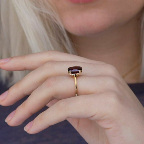Garnet ring, cushion cut engagement ring, sterling silver, January birthstone, natural garnet