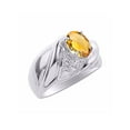 thumbnail image 3 of RYLOS Rings for Women 14K White Gold Ring Oval 8X6MM Gemstone &  Diamonds Classic Design November Citrine Jewelry for Women Size 9, 3 of 7