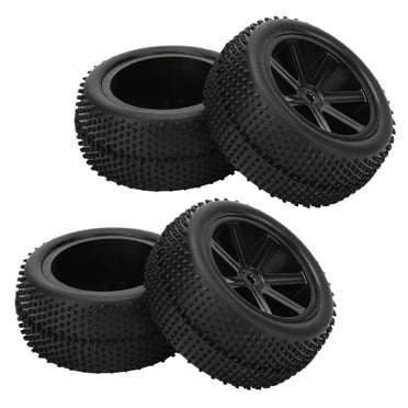 4-Pack Universal Black Tires Wheels Replacement for 1/10 Scale RC Cars