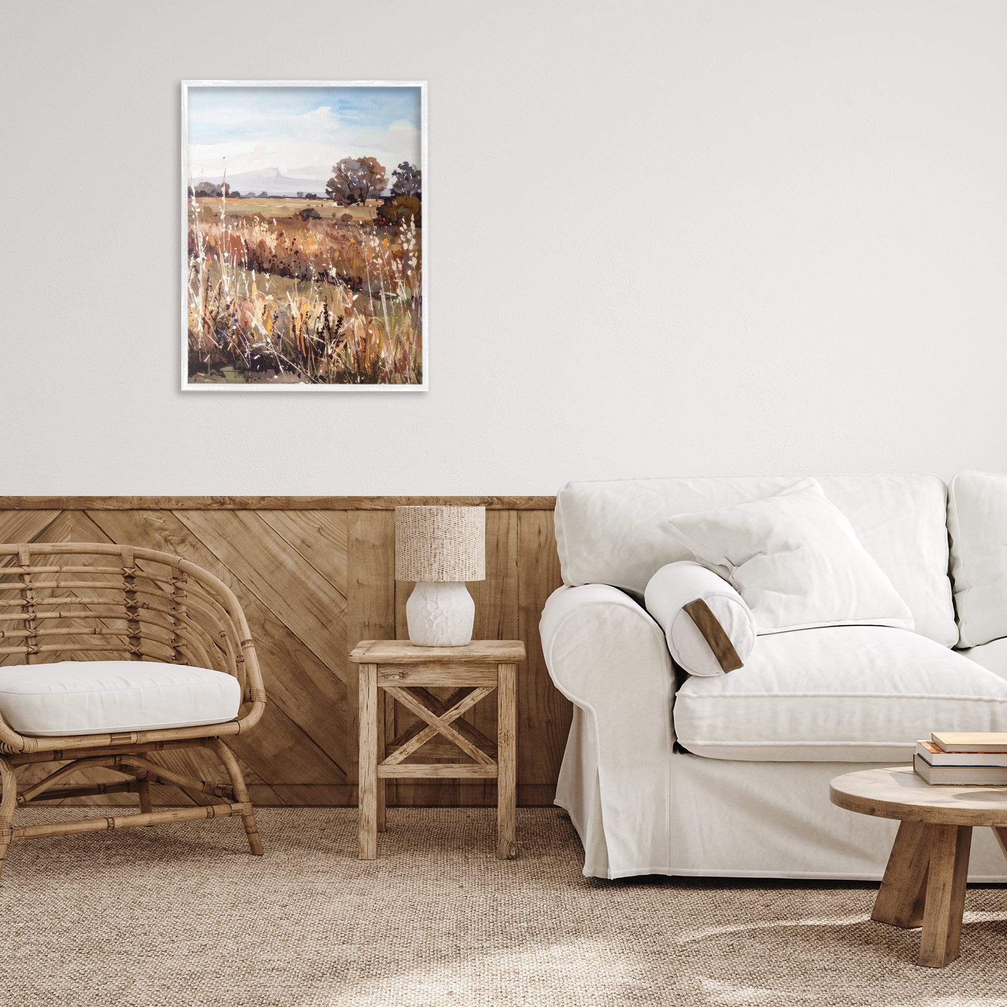 Stupell Industries Peaceful Meadow Expression White Framed Giclee Art, design by Alonza Saunders