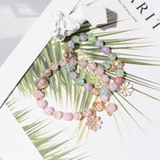 6pcs Charm Bracelets for Girls, Sparkly Beaded Cute Bracelets for Kids