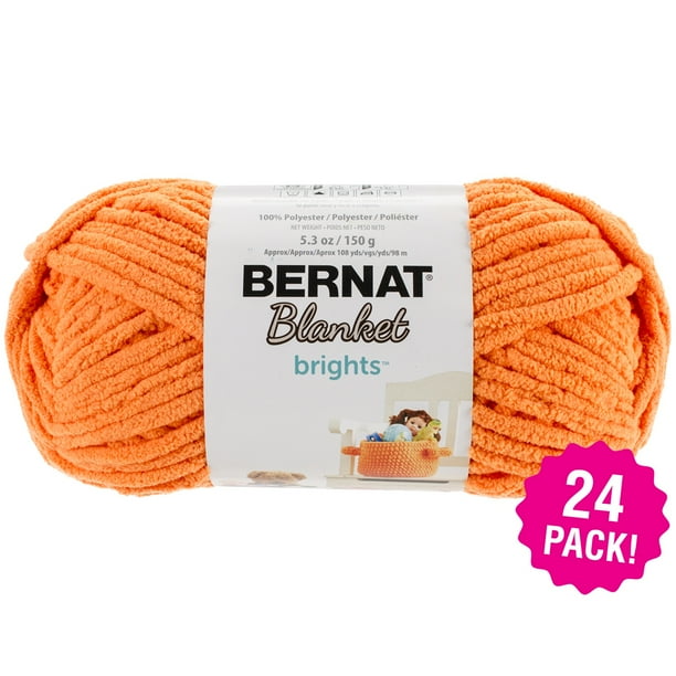 Bernat Blanket Brights Yarn Carrot Orange, Multipack of 24