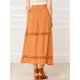 thumbnail image 5 of Falda Maxi Con Encaje y Cintura Elástica Allegra K Vintage Swing A-Line Naranja S, 5 of 6