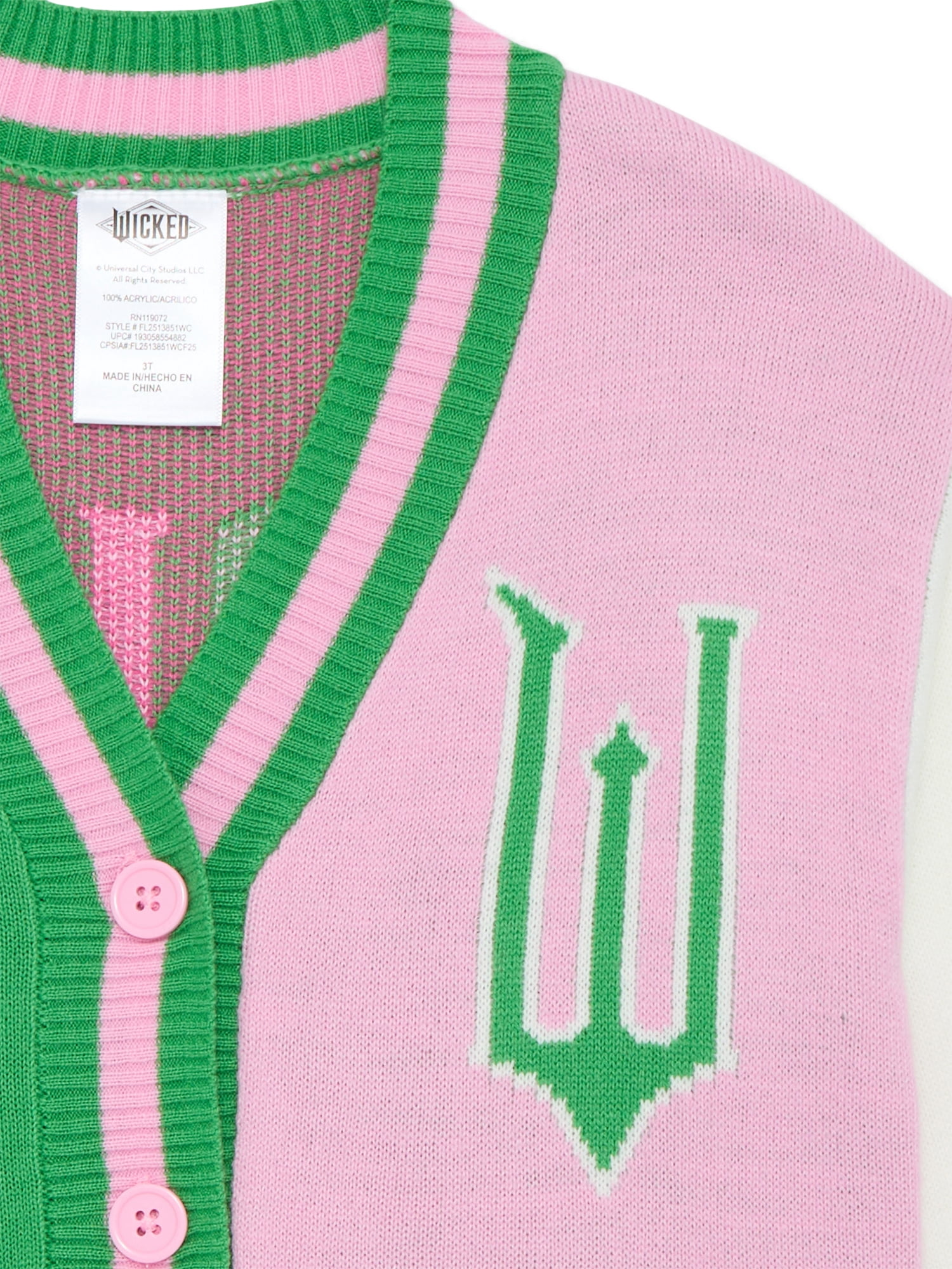 Wicked Toddler Girls Button Down Cardigan with Long Sleeves, Sizes 2T-5T