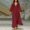 Wine, variant on Women's Boho Deep V Neck Maxi Dress, Lantern Sleeve Loose Flowy Swing Dress, Solid Casual Vacation Beach Cover Up Dress for Summer Outfits Yellow XL(XL)