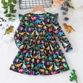 thumbnail image 2 of Youmylove Fashion Dresses For Girls Toddler Baby Dress Kids Dresses Comfy Ruffle Sleeve Dinosaur Skirt Sundress, 2 of 8