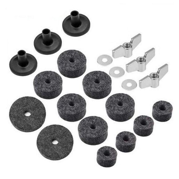 Arandela de platillos 21 piezas accesorios de platillos fundas de soporte de platillos fieltros de platillos con arandela de platillos y tuercas de ala de base para juego de batería Tomshoo Arandela de platillos
