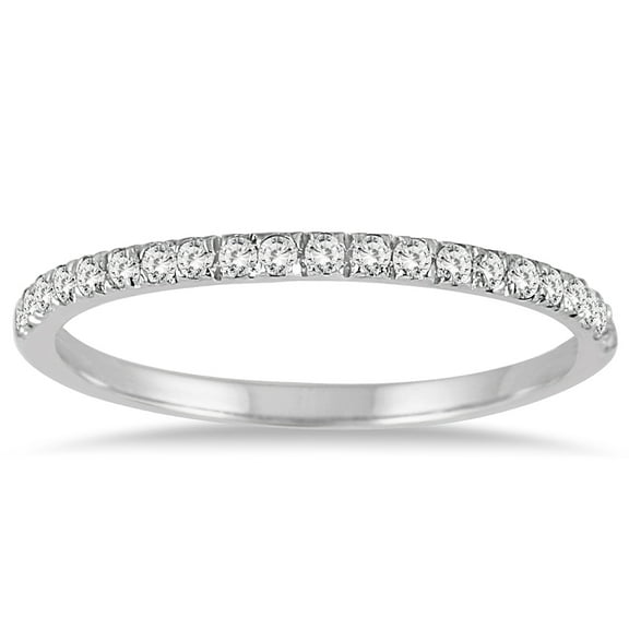 SZUL Women's 1/5 Carat TW Diamond Wedding Band in 14K White Gold  (J-K-L Color, I2-I3 Clarity)