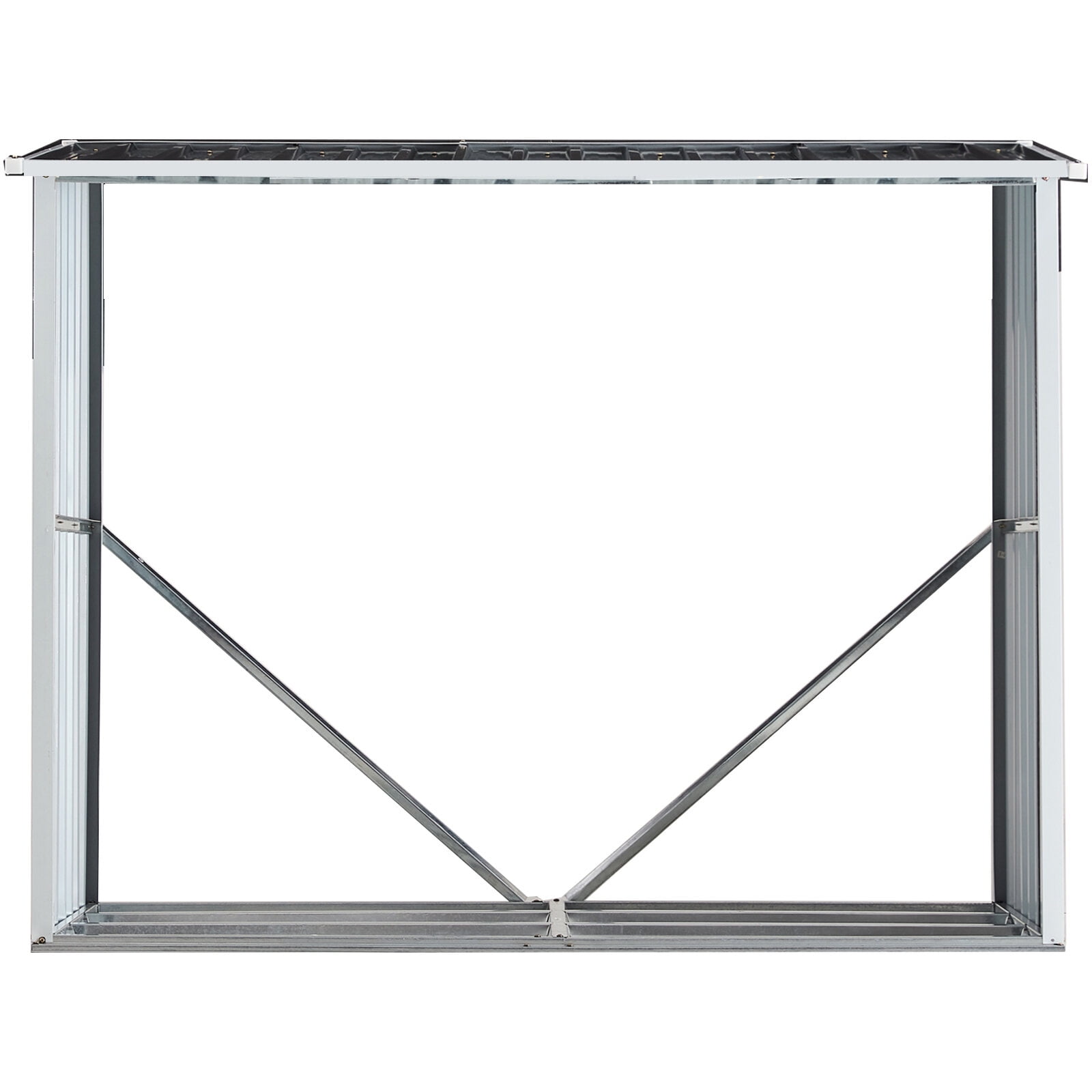 , Log Storage Shed, Log Holder with Roof, Log Storage Shed, Firewood Rack for Backyard Garden Patio Porch, Anthracite Galvanized Steel 70.9", Dark Gray ,Steel ,