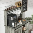 thumbnail image 5 of DreamCurship Farmhouse Coffee Bar Cabinet with Storage, Buffet Cabinet Kitchen Storage Cabinet with Hutch, Small Coffee Station, Gray, 5 of 8