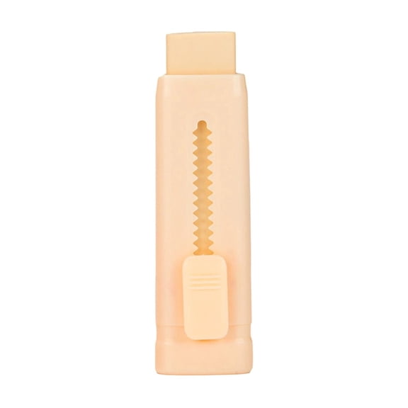 chaungfeng 1 Pack Rubber Yellow Erasers, Sliding Retractable Eraser, Soft Cute Erasers Push Pull Large Pencil Erasers with Plastic Sleeve, Eraser for Office Home Supplies