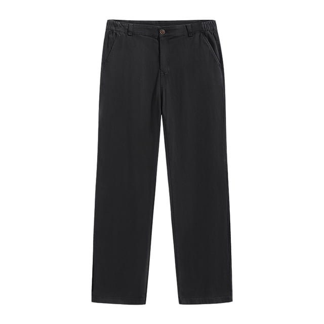 Mens Casual Pants,3/4 Pants Men,Mens Business Casual Middle Waist Button Up Pants with Pockets Solid Color Straight-Leg Pants,Pants for Men Fashion