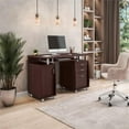 thumbnail image 2 of Scranton & Co Bureau d'Ordinateur de Bureau Transitionnel en Bois avec Rangement, Couleur Chocolat, 2 of 14