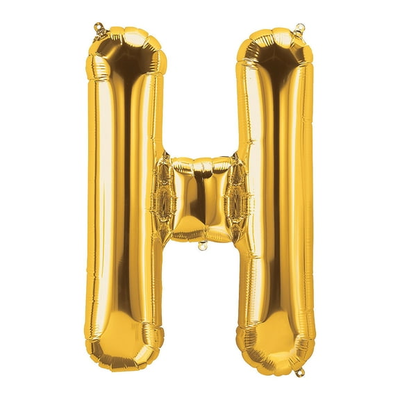 H-Shaped Gold Letter 34" Mylar Balloon