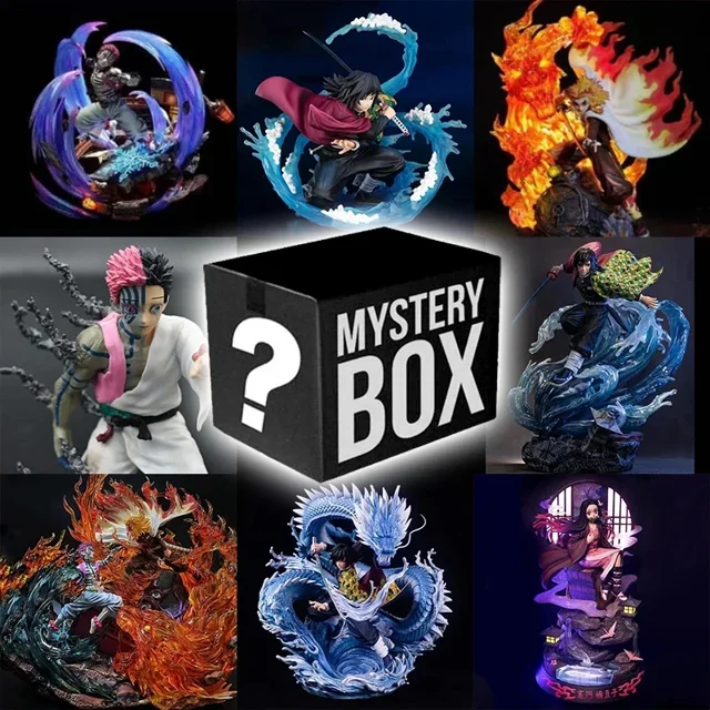 Figura de Demon Slayer, caja misteriosa de Kimetsu Yaiba, el mejor regalo de Anime, figura de animador, caja de la suerte445