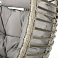 thumbnail image 7 of HQZX Outdoor Wicker Hanging Egg Chair, Hanging Basket Chair, Metal Frame with Waterproof Pad, Gray, 7 of 7