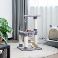 thumbnail image 3 of Gymax Cat Tree Multi-Level Cat Tower w/ Scratching Posts & Cat Hammock Grey, 3 of 10