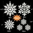 thumbnail image 2 of 36pcs Adornos de copos de nieve blancos de Navidad Adornos de copos de nieve con brillo de plástico para el invierno Decoraciones para árboles de Navidad El tamaño varía Copos de nieve artesanales JAMW  Sencillez, 2 of 5