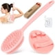 thumbnail image 1 of wonima11 Silicone Back Scrubber & Bath Glove Set 2PCS, 13.4'' Gentle Shower Back Scrubber with Dual-Side Head Non-Slip Handle, 360° Anti-Slip Hand-fit Bath Glove for Rich Foaming Deep Cleaning(Pink), 1 of 1