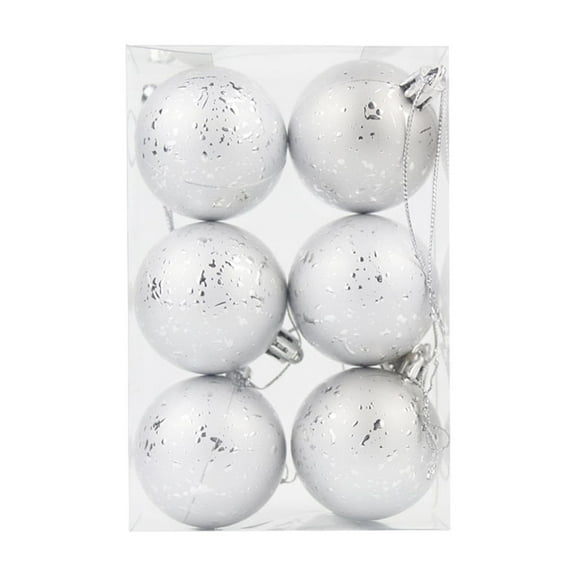 Christmas Balls Shatterproof Christmas Ornaments 6 Pcs for Xmas Tree Festive Holiday Wedding Party Decoration (White)
