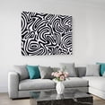 thumbnail image 2 of Black Swirling Lines Canvas Print Wall Art, Curves Waves Modern Abstract Wall Decor Modern Artwork Paintings Pictures for Living Room Framed and Stretched Ready to Hang 12" x 16", 2 of 9