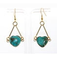 thumbnail image 2 of Blue Multicolored Sea Sediment Jasper Heart Gold Earrings BMSSJGE2, 2 of 8