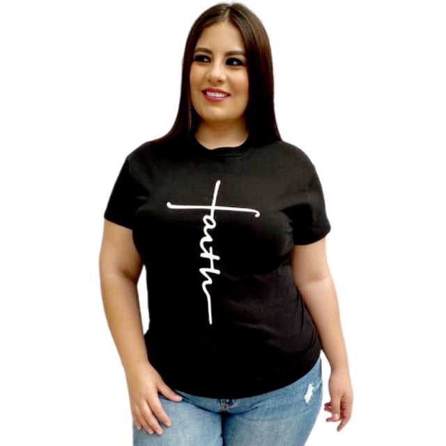 Playera Roman Fashion/Tallas Extras 9001-13 FAITH (Negro) negro 36 Roman Fashion PL-ER-9001-13-NEGRO
