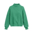 thumbnail image 3 of Xdegoge Women's Mock Neck Oversized Sweater Long Sleeve Textured Chunky Knit Pullover Jumper Fall Winter Casual Knitwear, 3 of 8