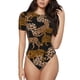 thumbnail image 1 of Fotbe Leopard Print Body de Mujer con Cuello Redondo y Mangas Cortas, Sin Mangas Ajustado, Suave, Cómodo y Básico-Large, 1 of 7