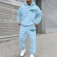 thumbnail image 2 of Zylarhe Men's Casual Hoodie And Jogger Set Letter Print Sweatsuit For Everyday Wear Spring Fall Winter Outfit Men in Suit, 2 of 4
