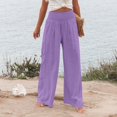 thumbnail image 6 of Delayuji Womens High Waist Wide Leg Pants Elastic Waist Loose Comfortable Pants With Pockets, 6 of 7