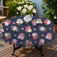 thumbnail image 4 of Pioneer Flower Floral Print Pattern Round Tablecloth 60 X 60 Inch, Wrinkle Resistant Wipeable Table Cloth for Kitchen Dining Picnic Patio Party, 4 of 6