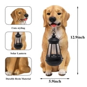 WONDER GARDEN 12.9 Dog Ornaments Decoration Garden Statue, Solar Lights
